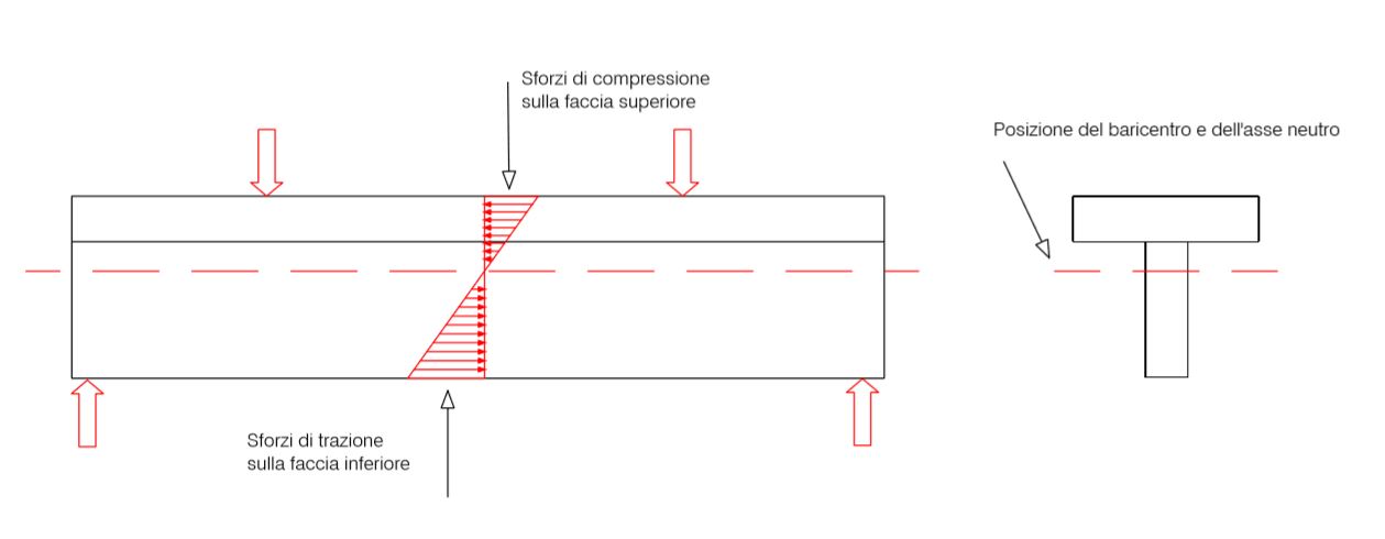 Trave a T: laterale e sezione Trave a T: laterale e sezione